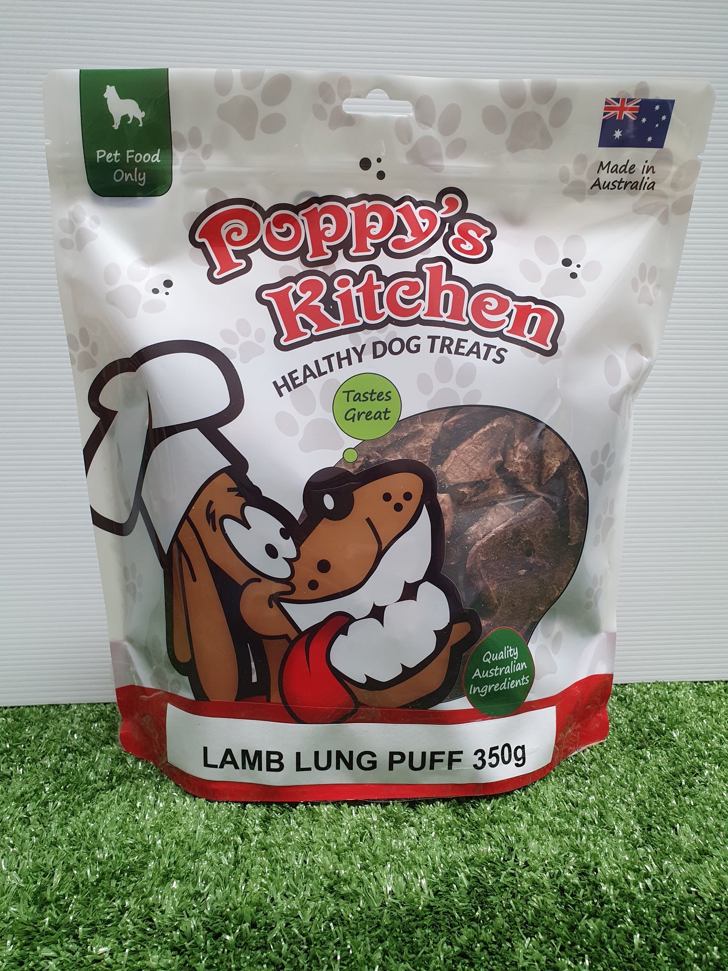 Poppys Kitchen Quality Australian Lamb Lung Puff Dog Treats 350g