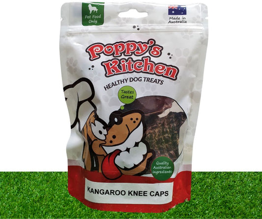 Poppys Kitchen Quality Australian Kangaroo Knee Cap Dog Treats 100G