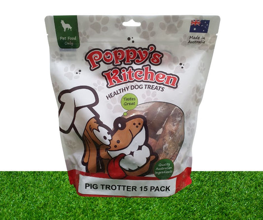 Poppys Kitchen Quality Australian Pork Trotter Halves Dog Treats (15 Halves)