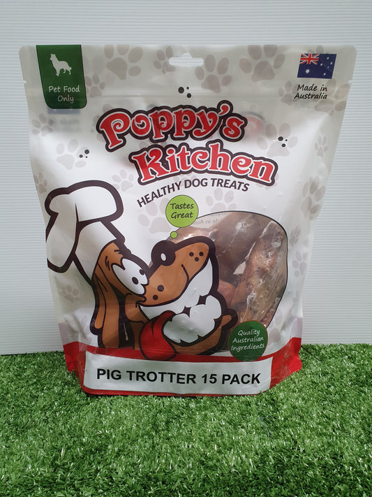 Poppys Kitchen Quality Australian Pork Trotter Halves Dog Treats (15 Halves)